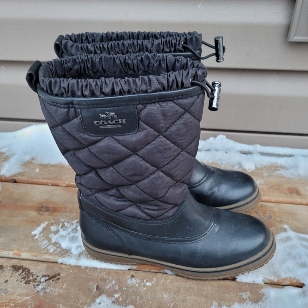Coach Samara Quilted Boots Size 6 - Picture 4 of 8